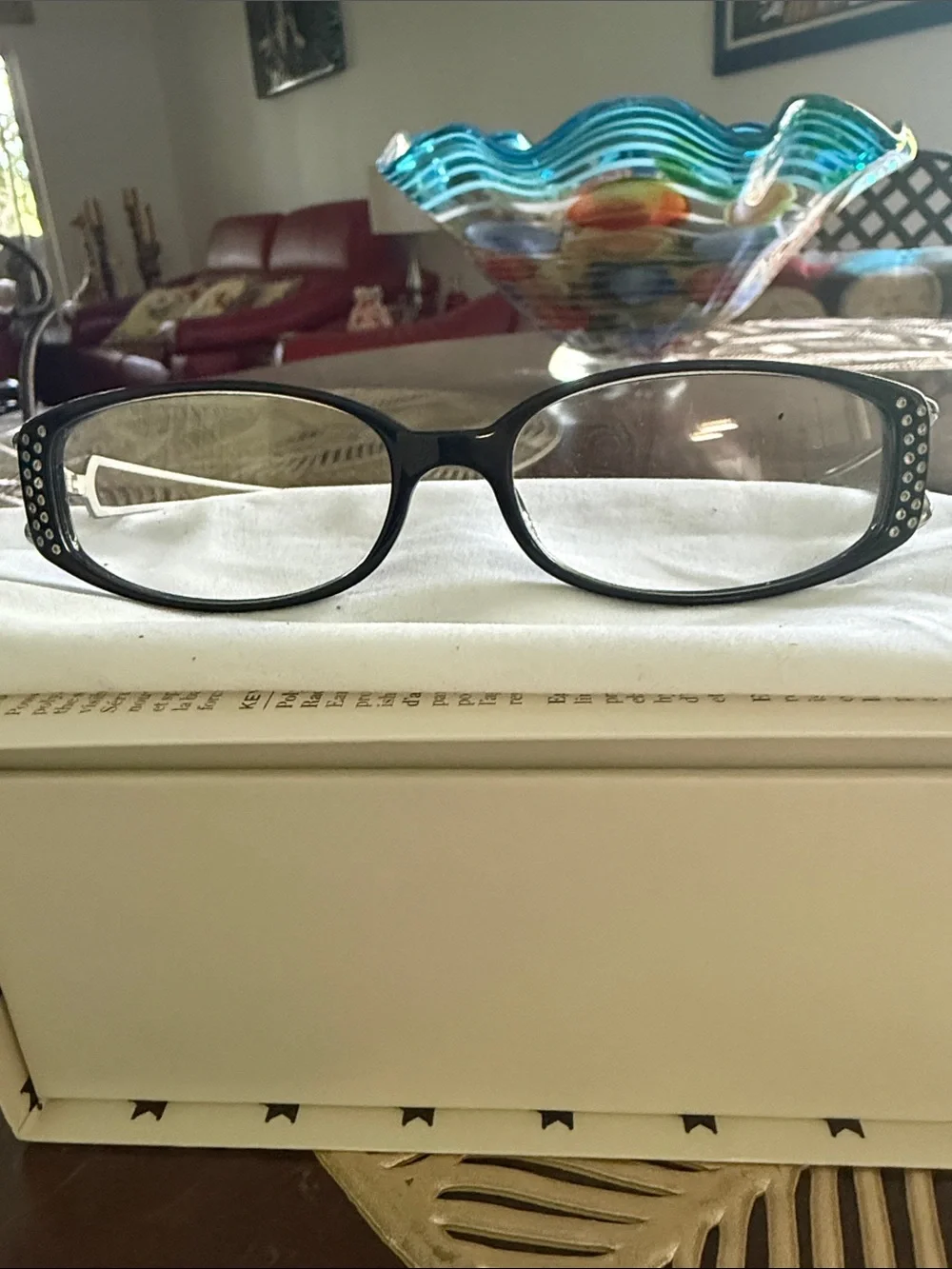 Versace Black Women's Rhinestone Frame